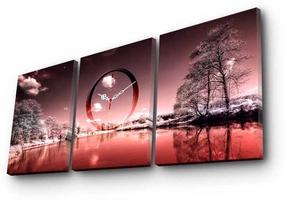 Pulkstenis - bilde Wallity Canvas 3P3040CS-85, sarkana krās., 90 cm x 38 cm