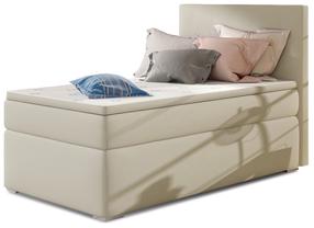 Gulta vienvietīga kontinentālā Rocco Soft 33 Right, 90 x 200 cm, gaiši brūna krās., ar matraci