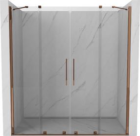 Dušo durys Mexen Velar Duo, 150 cm x 200 cm, rausvojo aukso sp./grūdintas
