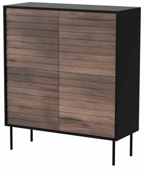Kumode Cama Cortina, melns krās./valriekstu krās., 118 cm x 102 cm x 40 cm