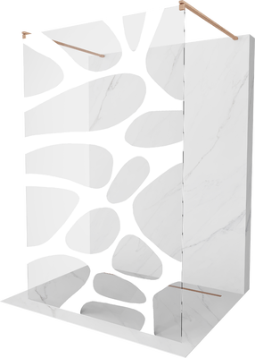Dušo sienelė Mexen Kioto Walk-in, 140 cm x 200 cm, brushed copper sp./grūdintas