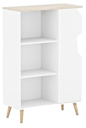 Knygų lentyna ADRK Fonzi, balta sp./sonoma ąžuolo sp., 116 cm x 40 cm x 90 cm