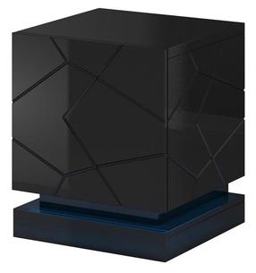 Naktinis staliukas Cama Meble QIU, juoda sp., 53 cm x 41.5 cm x 46 cm