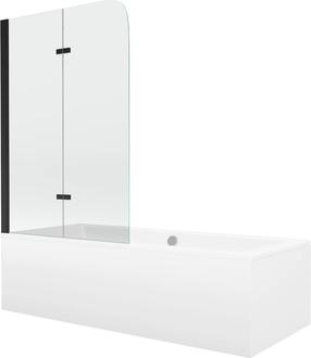 Vonia su sienele, laisvai pastatoma Mexen Cube, 80 cm x 180 cm x 40 cm, stačiakampis, balta sp.