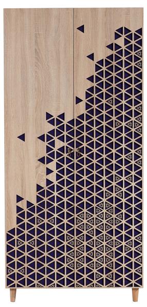 Spinta Kalune Design Stil 123, mėlyna sp./sonoma ąžuolo sp., 52 cm x 90 cm x 192 cm