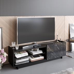 TV galds Kalune Design Valantina, melna krās., 140 cm x 37.1 cm x 41.4 cm