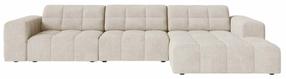 Kampinė sofa Cosmopolitan Design Chicago Eden 2 Pearl, šviesiai smėlinė, dešininė, 167 x 294 cm x 78 cm