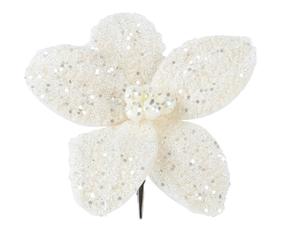 Dirbtinė gėlė, puansetija, balta sp., 18 cm