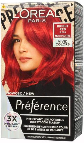Juuksevärv L’Oréal Paris Preference Vivid Colors, bright red (montmartre) v., 8.624, 60 ml