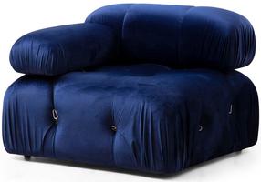 Atpūtas krēsls Hanah Home Bubble L1 Velvet, zila krās., 95 cm x 95 cm x 75 cm