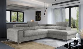 Kampinė sofa Laurence Dora 90, pilka sp., dešininė, 205 x 278 cm x 92 cm