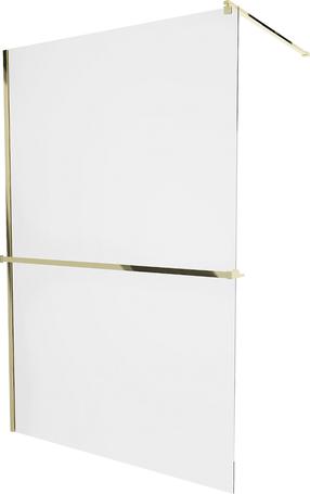 Dušo sienelė Mexen Kioto+ Walk-In, 130 cm x 200 cm, aukso sp./grūdintas