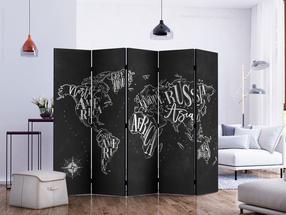 Širma Artgeist Retro Continents (Black) Ii Paraventtc2101, įvairių spalvų, 225 cm x 172 cm