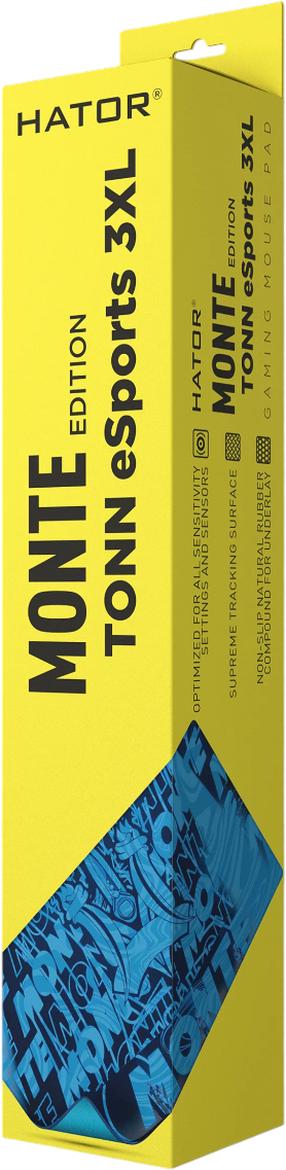 Pelės kilimėlis HATOR Tonn Evo 3XL Monte Edition HTP044, 50 cm x 42 cm x 0.4 cm, mėlyna sp.