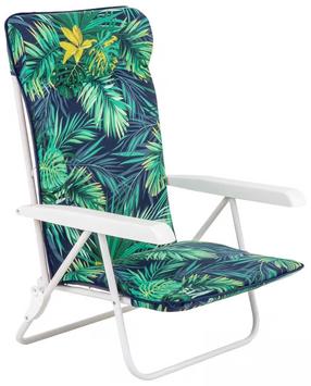 Lauko kėdė Patio G051-02IB, mėlyna sp./balta sp./žalia sp., 107 cm x 59 cm x 62 cm
