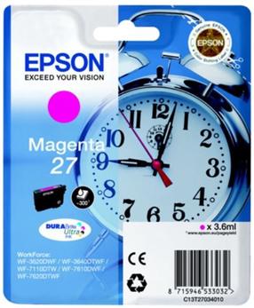Tintes printera kasetne Epson C13T27034012, fuksīna (magenta) krās./sarkana krās., 3.6 ml