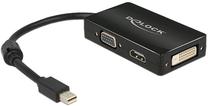 Adapteris Delock Mini Display port male, VGA / HDMI / DVI female, 16 m, juoda sp.