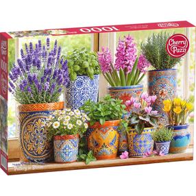 Puzle CherryPazzi Pottery In Bloom, 50 cm x 70 cm, 1000 gab., daudzkrāsaina