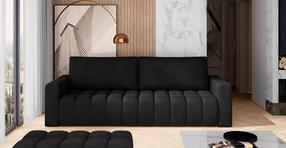 Sofa Lazaro Mat Velvet 99, juoda sp., 97 x 247 cm x 92 cm