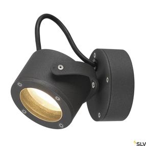 Sieninis lauko šviestuvas SLV Sitra, 9W, LED, IP44, juoda sp., 10 cm x 11.6 cm