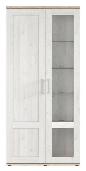 Vitrina Romance REG1D1W, maumedžio/ruda, 93 cm x 45 cm x 201 cm