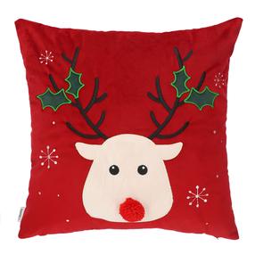 Kalėdinis dekoratyvinės pagalvėlės užvalkalas Homla Reindeer, raudona, 45 cm x 45 cm
