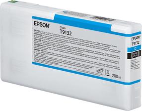 Картридж для струйного принтера Epson T9132, циановый голубой (cyan) цв., 200 мл