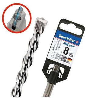 Grąžtas Specialist+ 77-08340, gipskartoniui/betonui/plytelės, sds plus, 8 mm x 40 cm