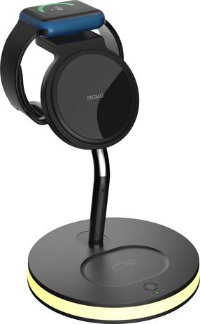 Bezvadu lādētājs Deltaco QI-1041, Qi Wireless, melna krās.