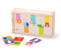 Edukacinės kortelės Classic World Animal Mix Match Domino, 4 cm, įvairių spalvų, 30 vnt.
