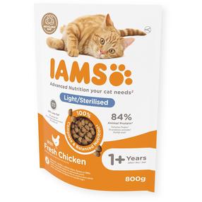 Kuiv kassitoit IAMS For Vitality Sterilized, kanaliha, 0.8 kg