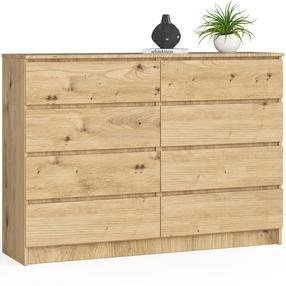 Komoda Akord K140 8SZ CLP PK, artisan oak sp., 99 cm x 138.4 cm x 40 cm