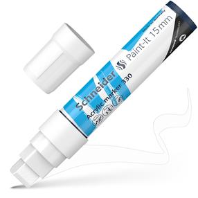 Акриловый маркер Schneider Paint-lt 330, 15 мм, белый цв.