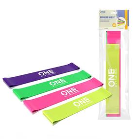 Pretestības gumiju komplekts One Fitness PBF-SET04, 50 - 60 cm x 5 cm, daudzkrāsaina