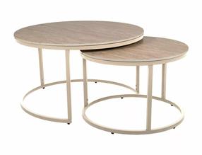 Kafijas galdiņu komplekts Ferrante K, travertine krās., 60 - 80 cm x 80 cm x 40 - 45 cm, 2 gab.