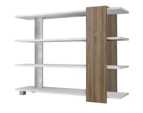 Pastatoma lentyna Kalune Design Nur, balta sp./riešuto sp., 90 cm x 120 cm x 30 cm