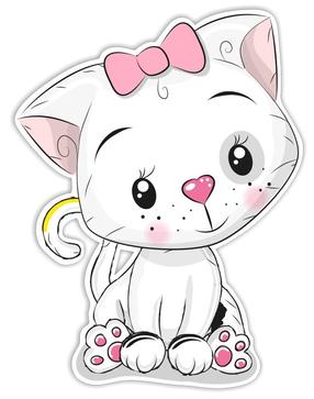 Декоративная наклейка Kitty, 16.5 см x 23 см