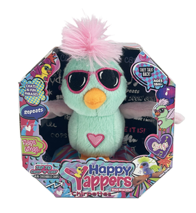 Rotaļu dzīvnieks putns HAPPY YAPPERS Lulu Chirp 9393, zaļa krās.