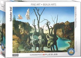 Puzle Eurographics Fine Art Salvador Dali Swans Reflecting Elephants 6000-0846, 67.6 cm x 48.9 cm, 1000 gab., daudzkrāsaina