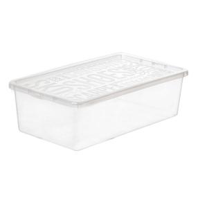 Uzglabāšanas kaste ar vāku, paredzēts uzglabāšanai Plast Team, 7.106 l, caurspīdīga krās., 33.8 x 18.8 x 9.7 cm