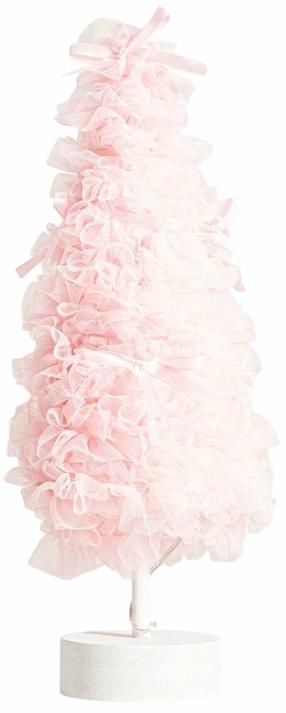 Dekoracija "Eglutė" Homla Gwen su LED apšvietimu, 37 cm, balta/rožinė