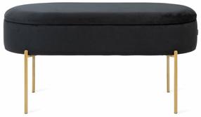 Prieškambario suoliukas Homla Layla, juodas, 91.5 cm x 41 cm x 46.5 cm