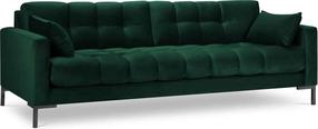 Sofa Micadoni Home Mamaia Velvet, tamsiai žalia sp., 217 x 92 cm x 75 cm