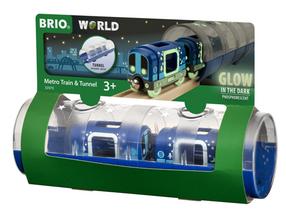 Игрушечный поезд с туннелем Brio World Metro Train & Tunnel 33970, синий цв.