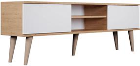 TV staliukas Kocot Kids Toronto, balta sp./smėlio sp., 160 cm x 35 cm x 55.5 cm