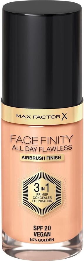 Šķidrā grima bāze Max Factor All Day Flawless 3 in 1 Facefinity, SPF 20, n75 golden, 30 ml