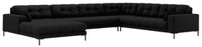 Kampinė sofa Micadoni Mamaia Structured, juoda sp., dešininė, 327 x 256 cm x 75 cm