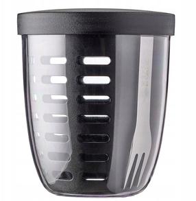 Konteiner toidu jaoks, söögiriistadega Mepal Ellipse, 0.6 l, 11 cm x 11 cm, must v.