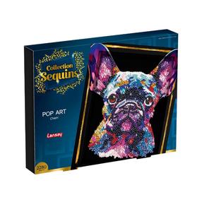 Kūrybos rinkinys, blizgučių menas Pop Art French Bulldog, įvairių spalvų