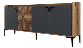 Komoda Kalune Design Venedik 845HCT5308, antracito sp./riešuto sp., 78 cm x 180 cm x 35 cm
